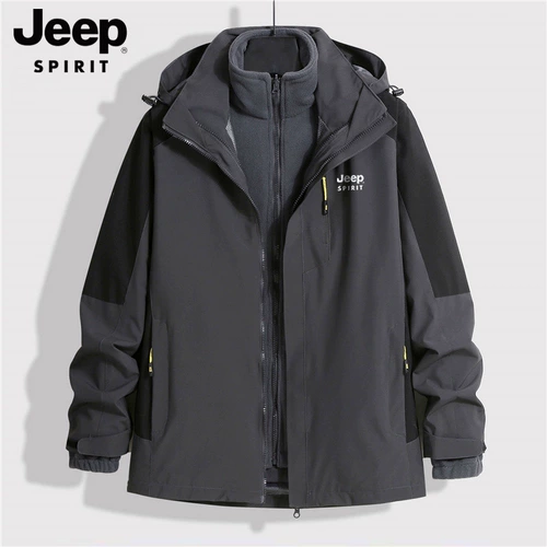 Джип, демисезонная ветрозащитная водонепроницаемая куртка, официальный флагманский магазин, «три в одном», увеличенная толщина