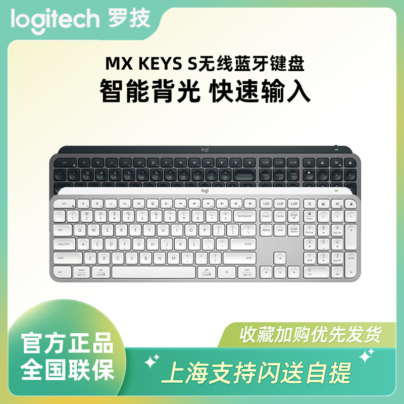 Logitech Mx Keys S Wireless Bluetooth Keyboard with Smart Backlight, Macro Customization, Rechargeable, Commercial Office Use, Cross-Screen