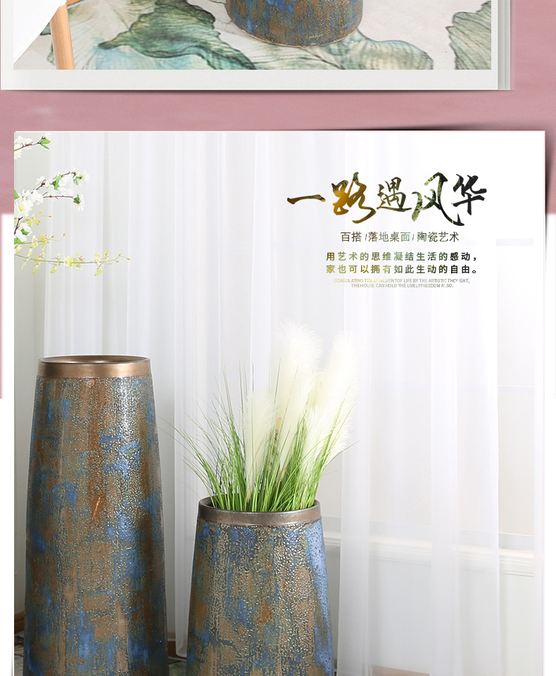 Do old restoring ancient ways of jingdezhen ceramic vases, dried flower, flower implement manual coarse some ceramic pot sitting room big flowerpot flower arranging furnishing articles