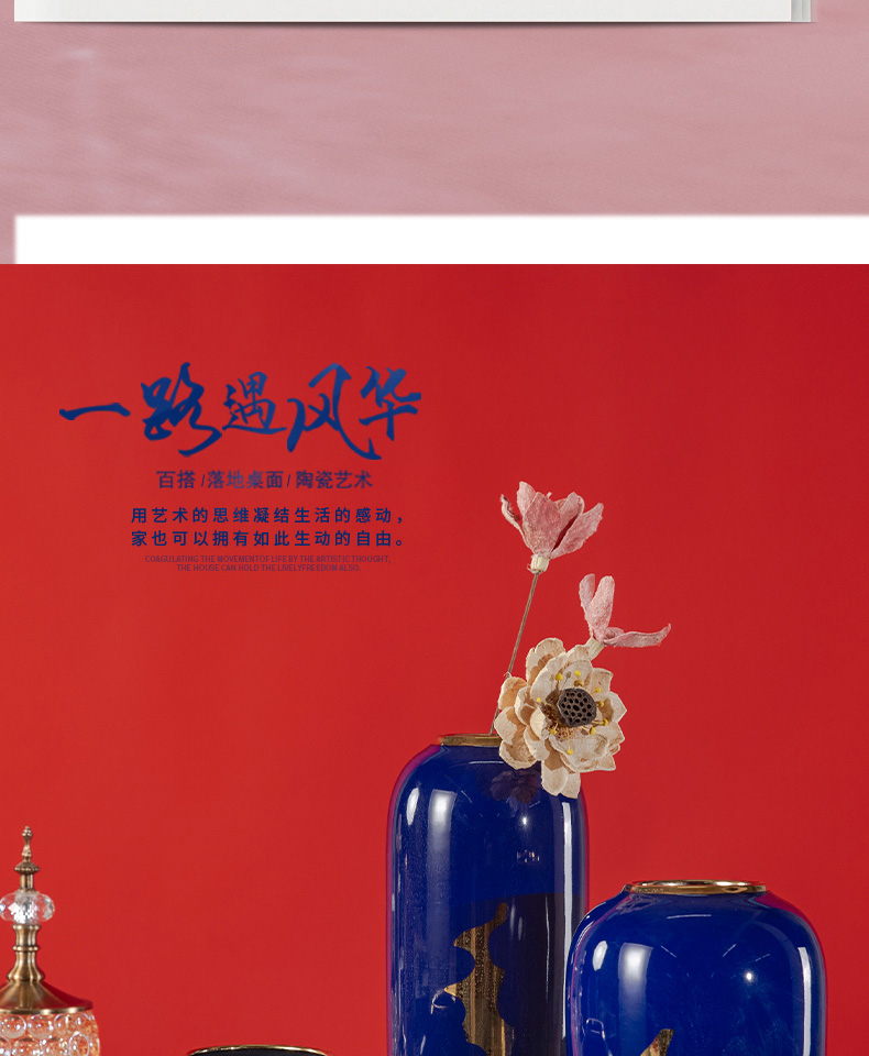 Jingdezhen ceramic small and pure and fresh flower arranging flower bottles of the sitting room TV ark, hotel home decoration handicraft furnishing articles