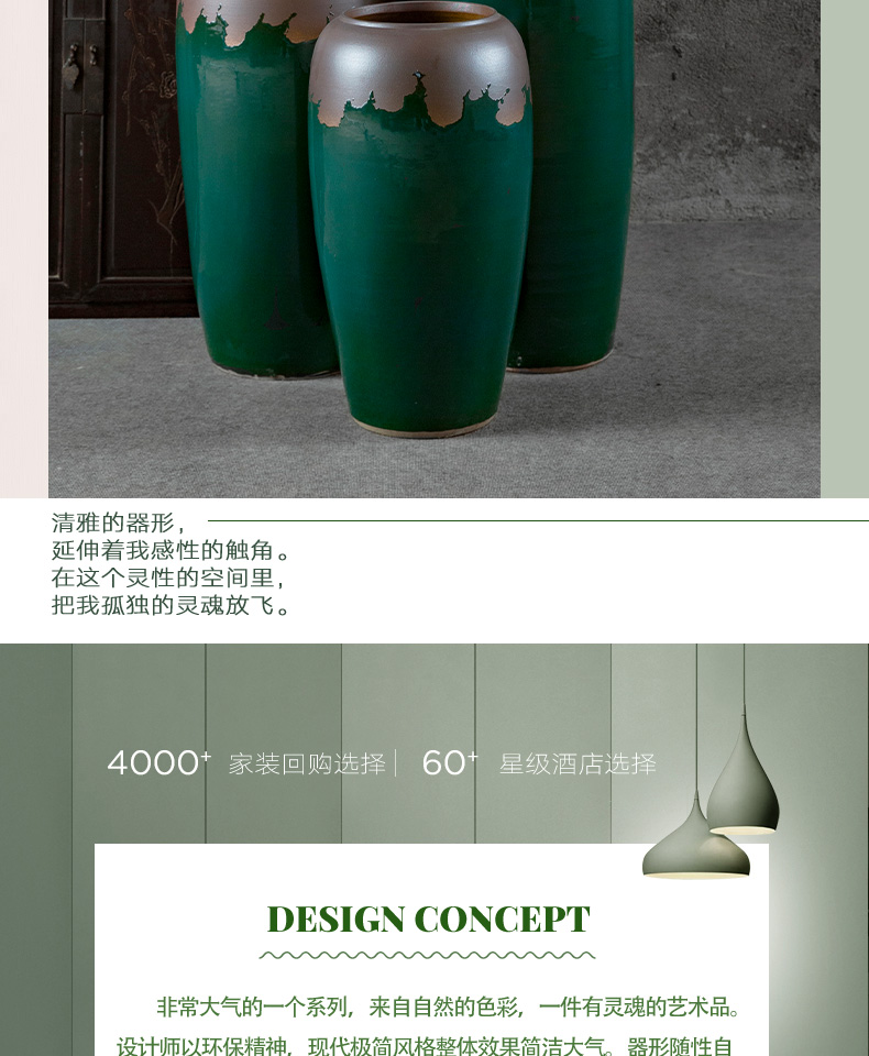 Retro nostalgia of jingdezhen ceramics of large vases, flower arranging place decoration to the hotel villa living room dry flower POTS