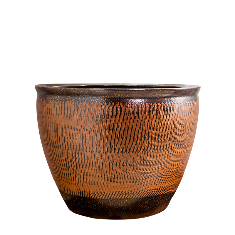 Jingdezhen ceramics species flowerpot brocade carp goldfish turtle cylinder cylinder home sitting room hotel courtyard furnishing articles
