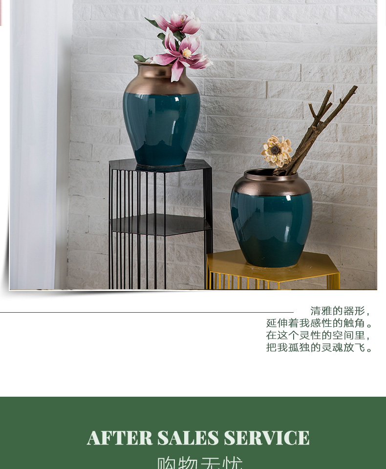 I and contracted jingdezhen ceramic vase sitting room European - style villa POTS dry flower arranging flowers, household adornment furnishing articles