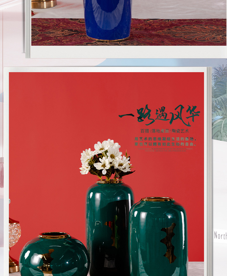 Jingdezhen ceramic small and pure and fresh flower arranging flower bottles of the sitting room TV ark, hotel home decoration handicraft furnishing articles