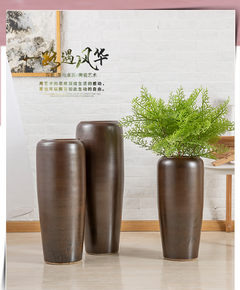 Restoring ancient ways of jingdezhen pottery pottery dried flower vases, small and pure and fresh household is suing living room decoration to the hotel flower arranging furnishing articles