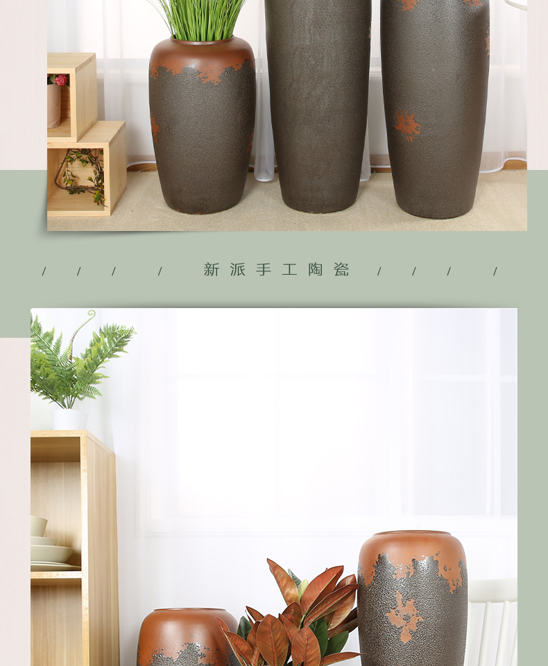 Jingdezhen ceramic coarse pottery vase restoring ancient ways home sitting room hotel is suing flower arranging dried flower POTS to furnishing articles ornaments