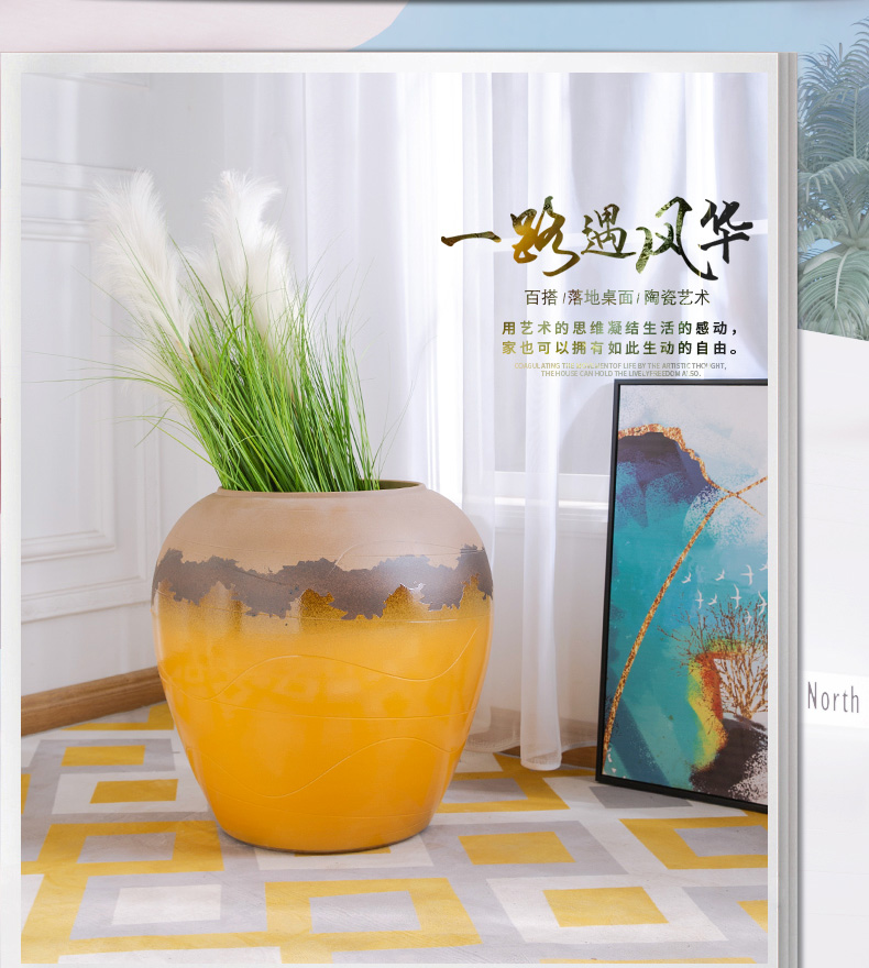 Jingdezhen ceramic flower implement vase desktop dried flower flower POTS to decorate the sitting room is I and contracted TV ark, furnishing articles