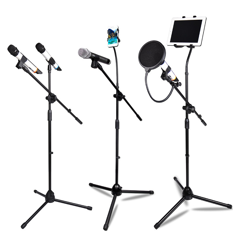 Stage weighted wheat stand tripod floor-to-ceiling microphone stand microphone stand flat tablet stand Pabidu