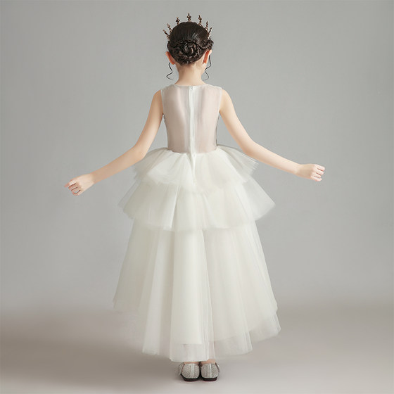 Children's dress, princess dress, girl's fluffy yarn, flower girl's wedding dress, high-end catwalk host's piano performance suit, birthday