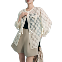 SUSHE - Chinese style antique jacquard three-dimensional lily decorated blouse for women in summer