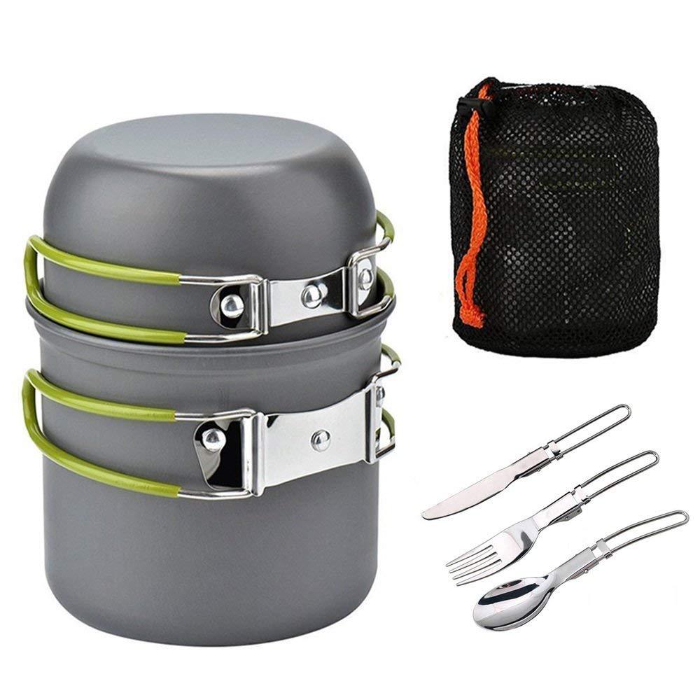 Outdoor Portable Set Pot Single Soldier Camping 1--2 People Picnic Cookware Set Picnic Wild Camping Equipment Dining Pots