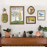 Декоративная картина во французском кремовом стиле, ретро-американская гостиная, диван, фон, настенная живопись, комбинированная роспись в нише для столовой