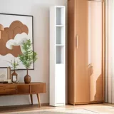 Небольшой книжный шкаф, небольшой книжный шкаф, пол, узкий промежуток, угол, угловой шкаф для хранения, шкаф для хранения, шкаф для хранения, Ultra-Narrow