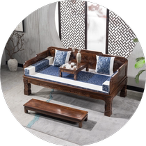 Bachelors bed solid wood New Chinese elm wood small family style sofa combined brief modern antique meditation bed tatami tatami