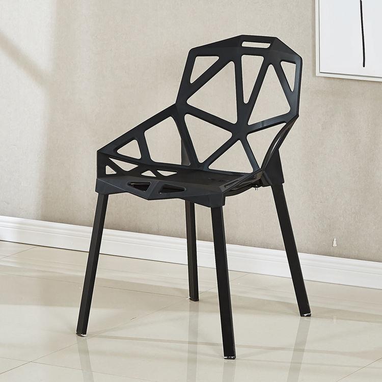 Adult Fashion Minimalist Dining Chair Plastic Chair Hollowed-out Chair Office Chair Geometry Chair Creative Chair Reception Chair Casual Chair