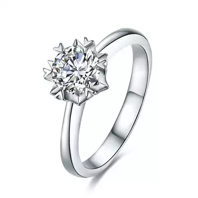 50 points effect snowflake diamond ring female 18K gold snowflake diamond ring wedding proposal live diamond ring