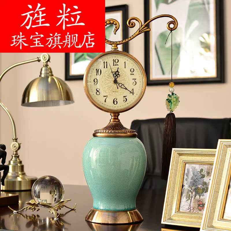 Q18 new Chinese creative ceramic clock furnishing articles European sitting room the bedroom decorate desk clock new classical household decoration