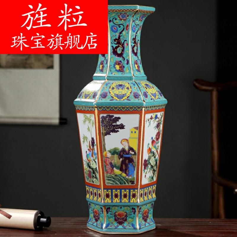 Q19 jingdezhen ceramics antique vase imitation qianlong year classical furnishing articles flower arrangement sitting room decoration process
