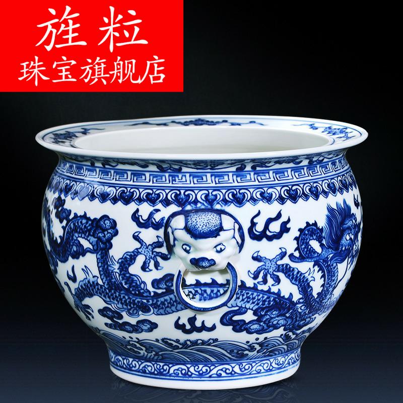 Q8 hand - made cornucopia of blue and white porcelain of jingdezhen ceramics feng shui plutus furnishing articles of new Chinese style household adornment sitting room