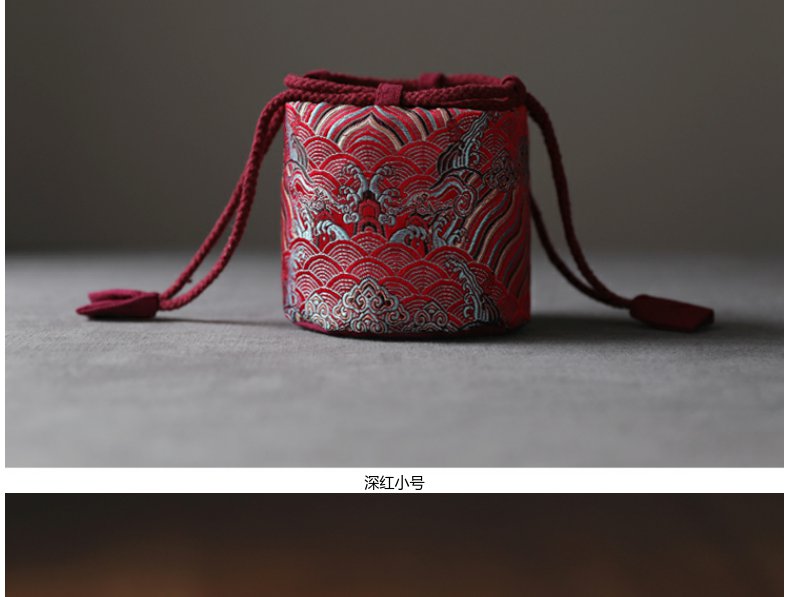 Continuous blowy expanse of mud - brocade silk caddy fixings teapot tea cups to receive bag bag bag wave grain cloth