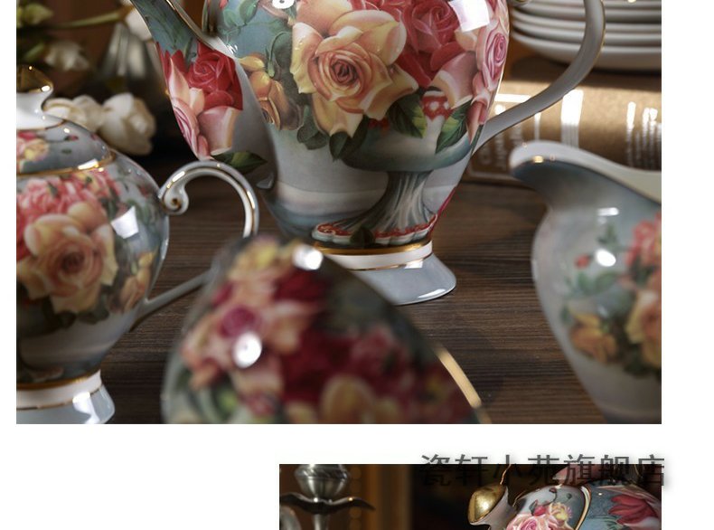 Continuous grain of classical rose European - style ipads porcelain coffeepot hand household kettle pot British ceramic teapot red flower