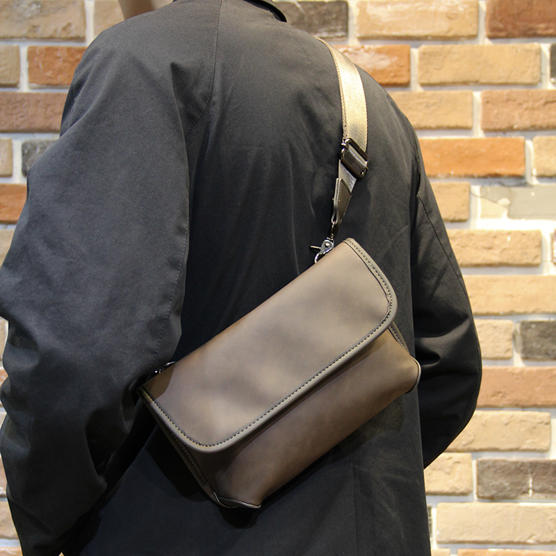 Male Skewed Satchel Men's Single Shoulder Bag Trend Fashion Small Bags Boys Personality Satchel Daily Street New-Taobao