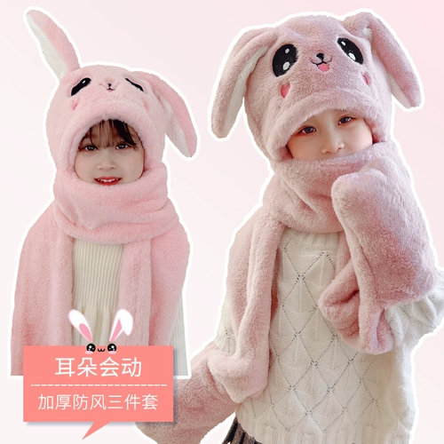 Детская шапка, зимний милый бархатный удерживающий тепло шарф для мальчиков, плюшевая