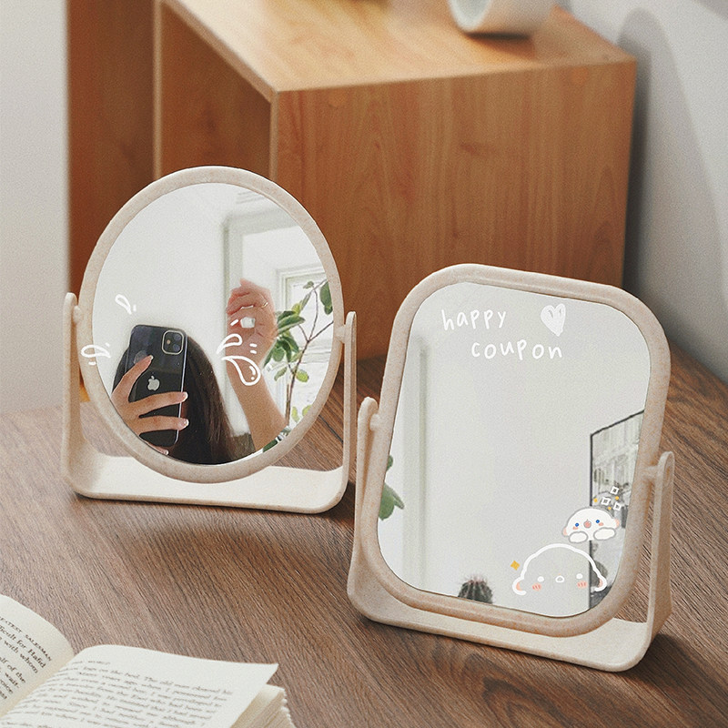 Desktop Makeup Mirror in Wind Net Red Female Desktop Household Dormitory Student Dressing Mirror