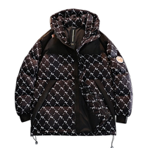 Down jacket womens winter 2024 new popular style thin fashion niche versatile loose trendy brand short hooded jacket