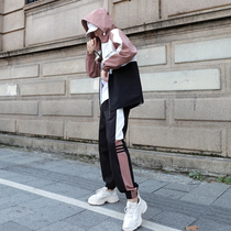 Spring sports suit suit womens 2020 spring and autumn new trend brand fashion student sweater casual two-piece set