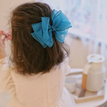Childrens hair accessories Korean custom handmade childrens fresh 4-layer full bow three-dimensional hairpin oversized bow