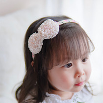 Korean imported childrens hair accessories Princess sweet bow pearl hair band Lady hair hair band little girl wild