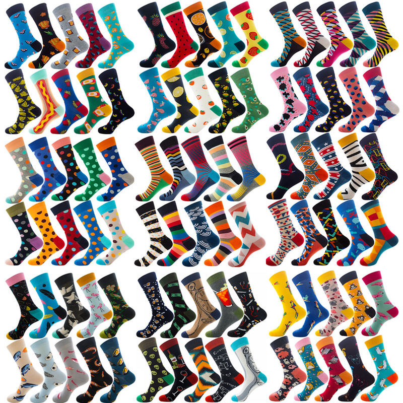 5 Pairs/Set Happy Socks Men and Women Oil Painting Van Gogh Socks