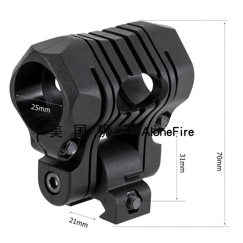 Rescue Outdoor Emergency Tactical Helmet 25 4mm Flashlight Tube Clamp Bracket Rotation Adjusting Clip M350