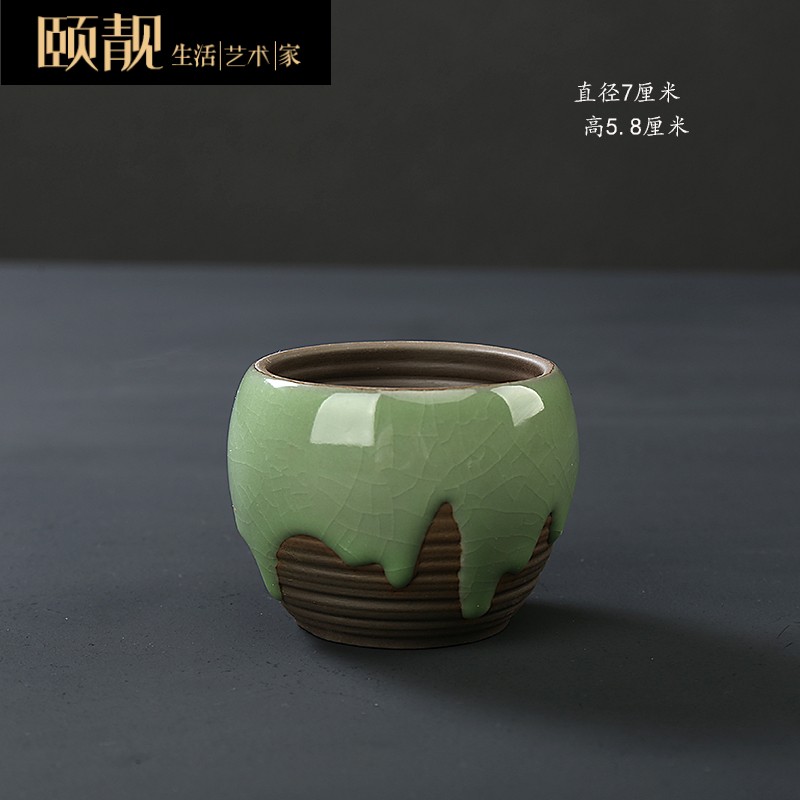 Celadon hand - made contracted creative fleshy flowerpot ceramic plant meat meat small basin clearance specials zhuang zi indoor move