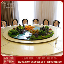 New Chinese Hotel Round Table Turntable Middle Emulation Flower Decoration Flower Hem Table Flowers Creative Micro Landscape Fake Flowers