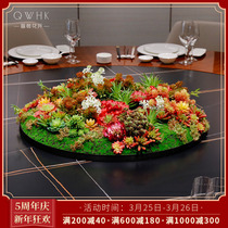 New Chinese Hotel Round Table Turntable Emulation Flower Table Flower Pendulum Flower Pendulum Pieces Fake Flowers Furnishing Large High-end Upscale Round