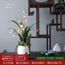New Chinese dancing orchid Chinese style simulation flower fake flower suit Silk flower Living room dining table study decoration Floral art