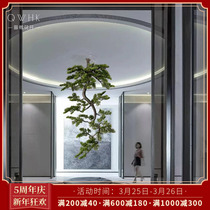 New Chinese suspension Imitation Welcome Guest Pine Tree Large Green Plant Decoration Plant Table Aisle End View Tea Room Sales office