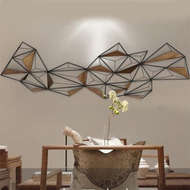 Modern home study tea table background irregular metal ornaments sample room simple creative three-dimensional iron pendant