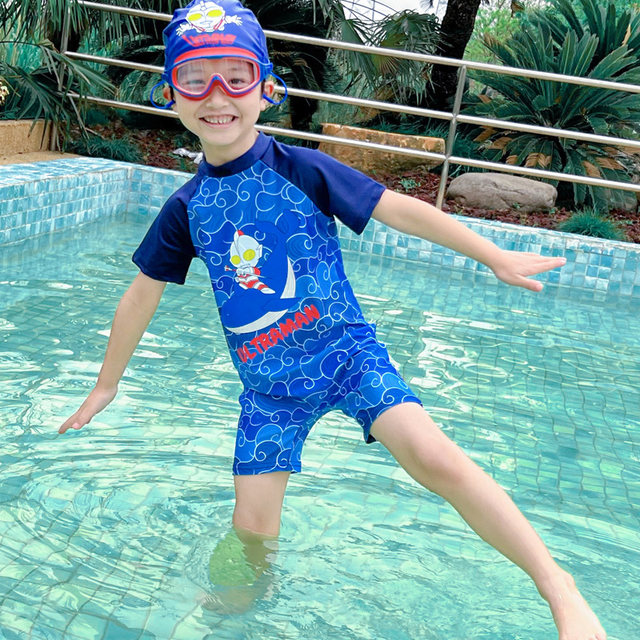 ເຄື່ອງນຸ່ງເດັກນ້ອຍຊາຍ Ultraman swimsuit summer trendy baby 2023 new handsome boy little boy one-piece quick-drying swimsuit