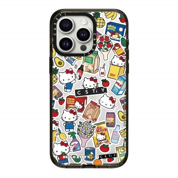 Casetify Mobile Phone Case with Kitty Hello Kitty Collection Stickers Suitable for Apple 17Promax Mobile Phone Case Iphone16Promax Protective Case 15Pro Cute Magsafe Magnetic Suction
