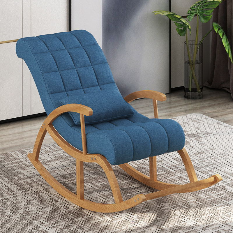Solid wood rocking chair Lying Chair Balcony Home Leisure Rocking Chair Adult Rocking Chair Elderly Chair Sloth Couch Nap Chair