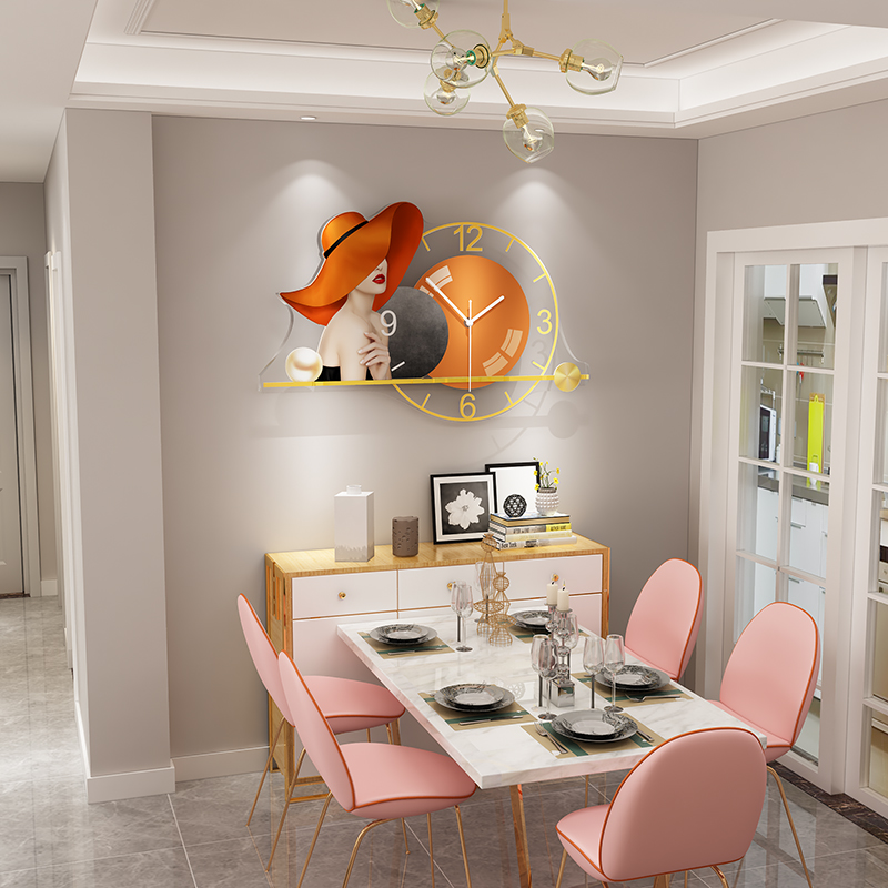 Net red fashion clock living room simple modern light luxury decoration clock wall Nordic home creative wall clock atmosphere