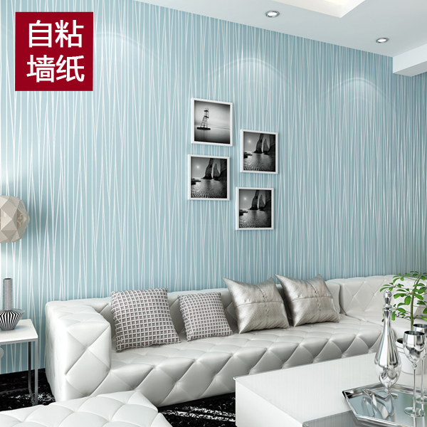 Simple and modern non-woven self-sticking wallpaper warm bedroom living room background wall solid color wallpaper room decoration stickers