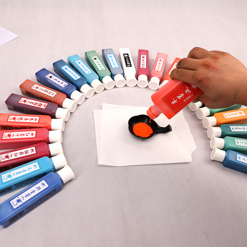 Qimo Wang Color Ink Set 24 Colors Mineral Ink Liquid Pigment Calligraphy Specialized Chinese Painting Brush Ink Color Ink Splash Set Liquid Ink for Ink Painting Small Bottle Ink for Painting Qimo Wang Color Ink Set 24 Colors Mineral Ink Liquid Pigment Calligraphy Specialized Chinese Painting Brush Ink Color Ink Splash Set Liquid Ink for Ink Painting Small Bottle Ink for Painting