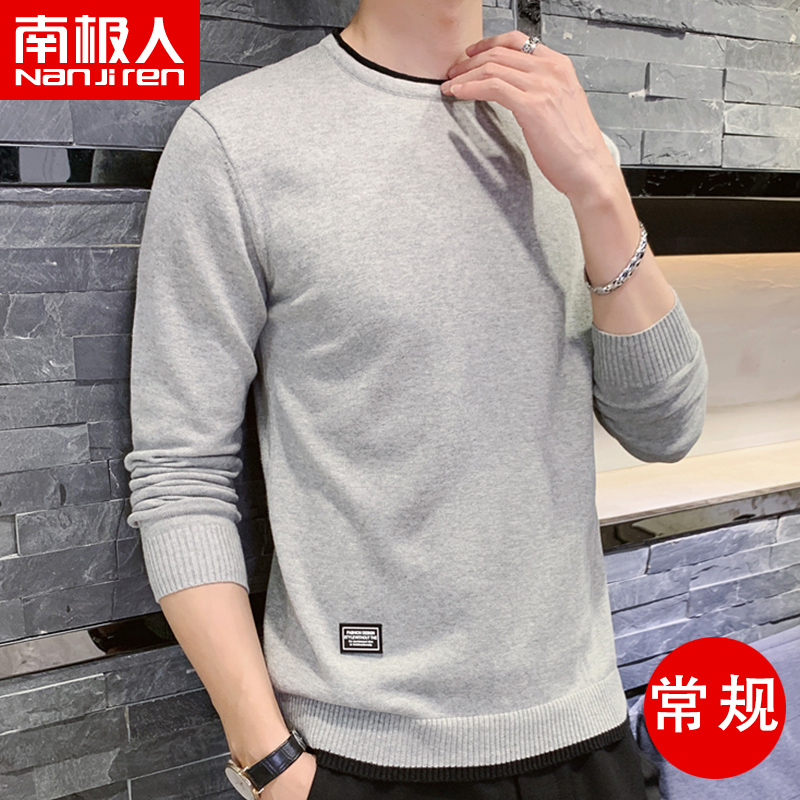 Nam Cực áo len nam 2019 mới bông Hàn Quốc phiên bản của xu hướng tính cách lỏng lẻo knitsweater đáy siphone của nam giới.