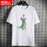 南极人 Хлопковая трендовая летняя футболка с коротким рукавом, городской стиль, в корейском стиле