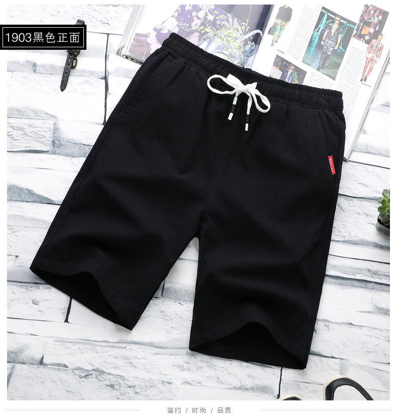 Người Nam Cực thủy triều thương hiệu quần short cotton mùa hè nam lỏng lẻo 5 năm quần mỏng phần cotton đi biển - Crop Jeans quần jogger nam
