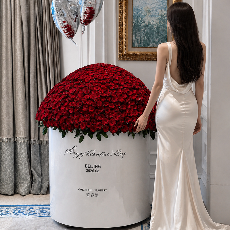 99/999 Rose Bouquet Giant Hug Bucket Flower Delivery Same-City Delivery Shanghai Beijing Proposal Confession